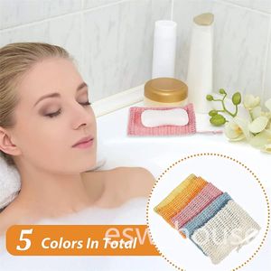 Multicolor Natural Exfoliating Mesh Påsar Bomulls tvåldusch EXFOLIAT Svamppåse Foaming Net Bath Toalettförsörjning