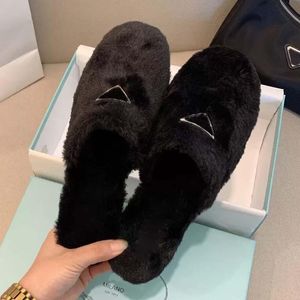 designer Womens Slippers Ladies Fashion wool Slides Winter fur Fluffy Furry Warm letters Sandals Comfortable Fuzzy Girl Flip Flop Slipper With Box