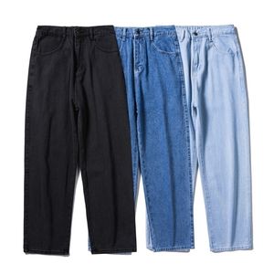 Light-Blue Blue Black-Gray Men'S Wide-Leg Jeans Classic Style Fashion All-Match Loose Trend Denim Trousers Male Brand Pants 220328