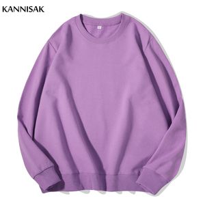 Spring Autumn Women Bluza Oneck Solid Harajuku Pullovers MultiColor Casual Cotton Woman Bluza Knit Streetwear 220815