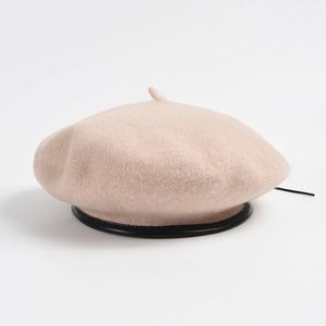 Soft 100% wełny berety kapelusz francuski artysta ciepły jesienne zimowe berety czapki dla kobiet dziewczęta elegancka czapka malarz