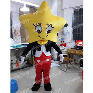 Hallowee Yellow Star Mascot Costume Simulação Tamanho adulto Cartoon Anime Tema Personagem Carnaval Unissex Dress Christmas Fanche Performance Vestido de festa