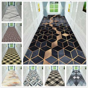 Dywany do salonu czarny geometryczny stereo stereo długi korytarz dywan dywan home dekoracje kuchenne MAT Anti-Skid Sypiria Rugcarpets