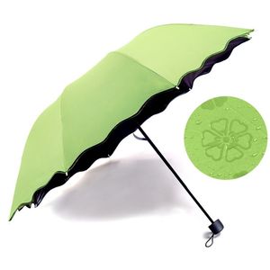 3 folding Color Changing UmbrellaWaterborne Flowering Girl Princess Parasol Umbrella Sun Rain Portable Foldable Umbrella Gift 201116