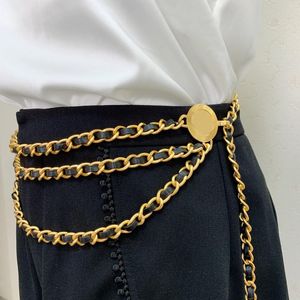 Cintos Desconto 2022 Trendy Boho Vintage 24K Gold Chain para Women Leather Charm Designer de Luxury Jóias Ciéis