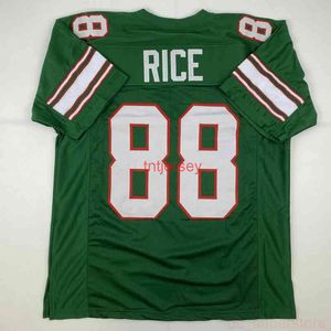 ECONOMICO PERSONALIZZATO Nuovo JERRY RICE Maglia da calcio cucita Mississippi Valley St. College AGGIUNGI QUALSIASI NUMERO DI NOME