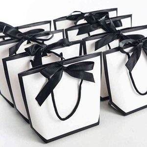 Förpackning för småföretagsköpcentrum Klädbutik Handväska Presentförpackningspåsar Enkel shoppingväska Högkvalitativ papperspåse J220714