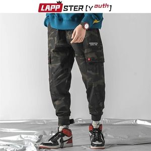 Lappsteryouth Men Camo Streetwear Cargo Pants Overalls Man Hip Hop Black Sweat Pants Baggy Camouflage Joggers Byxor 4xl 201110