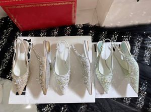 Letnie buty luksus ślub srebrne sandały dhinestone łuk cekinowe płaskie sandały żeńskie sztyletowe bankiety bajki kryształowe dekoracja damska z pudełkiem