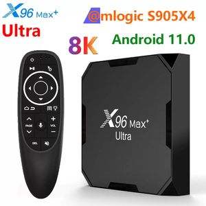 X96 Max+ Ultra Set Top Box Android 11 Amlogic S905X4 2.4G/5G WiFi 8K H.265 HEVC Media Player 100M X96 X4 With G10S Pro Voice Control