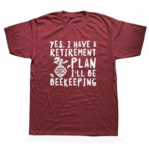 Herr t-shirts biodlare jag har en pensionsplan vara biodling t-shirt rolig present mode bomull kort ärm harjujuku bi älskare t-shirtmen