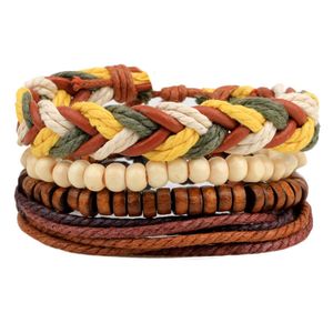 Ручная веревка для веревки с плетеной многослойной шарм -браслеты, установленные для мужчин, регулируемые брюшные вечеринка, украшения для вечеринки, украшения