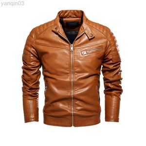 2022 neueste Hohe Qualität Mode Mantel Leder Winter Jacke Motorrad Stil Männlichen Business Casual Jacken Für Männer Warme Overcoa L220801