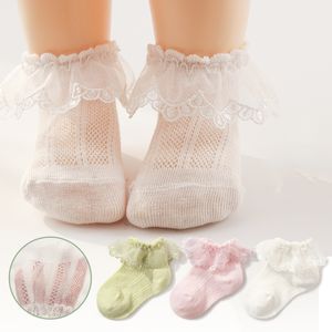 Socken Frühling Herbst Baby Mädchen Atmungsaktive Mesh Doppel Spitze Prinzessin Koreanische Baumwolle Zubehör Tanz Socken 3 9mh T2