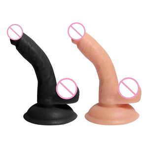 NXY Dildos ssący zakrzywiony penisa z jajkiem stymulacji stymulacji Mężczyźni i kobiety Użyj masturbacji odbyt, aby podłączyć małe 0316