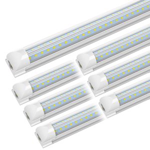 US LAGER T8 Integrierte 5000K LED-Röhrenleuchten 4FT 40W Tageslichtweiß Transparente Abdeckung V-förmige Röhren Lichtgeschäft Garage Büro