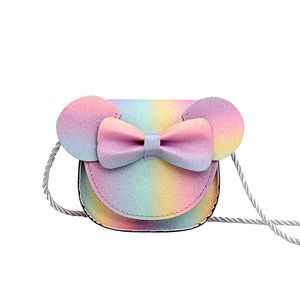 lovely baby girls cartoon mini purse 2022 Korean fashion children bowknot crossbody bag kids Princess cute bow mini wallets F1164