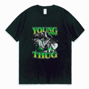 メンズ Tシャツ Young Thug ヒップホップ ラップ Tシャツ男性女性服夏特大グラフィック Tシャツストリート原宿ファッション Tシャツ半袖 T