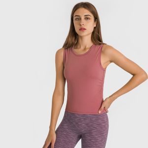 Damen Lu Lu Yoga Tanks Camis Sport Hot Running Weste Fitness Workout lässiges Plisse Top für Frau Mädchen Elastizität Crop Gym Biker Solid Color Active Active