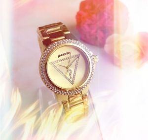 Diamonds Ring Women Womens Relógios 34mm Dial Dial rosa Prata Prata Aço Antelhado