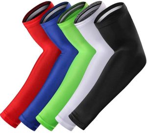 Wholesale sports compression arm sleeves resale online - Sport basketball protection Arm sleeve elbow Guard support compression arms warmer outdoor cycling sports cover Protector sleeve anti UV sleeves