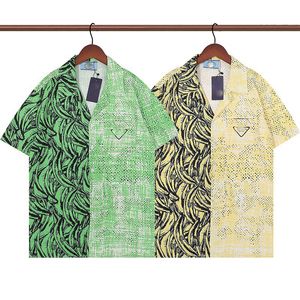 Mens Casual Shirts Camisa Curta Camisa Estilo Praia Costura Colorido Clássico Negócios T-shirt Botão Lapel.Top One