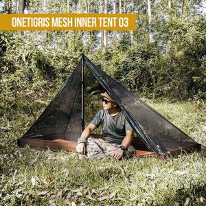 onetigris 1-personメッシュ内側のテントキャンプシェルターを備えたテント用防水テントバスタブフロアを備えたタープタープバックパッキングハイキングh220419