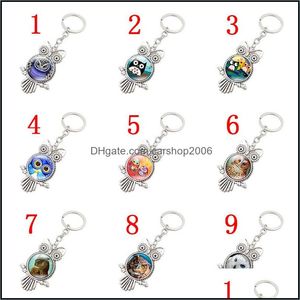 Key Rings Jewelry Gift Retro Owl Time Gemstone Metal Keychain Glass Kr149 Keychains Mix Order 20 Pieces A Lot Ok Yas 168 W2 Drop Delive