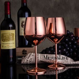 Bicchieri da vino in acciaio inossidabile con gambo 18 OZ Calici infrangibili Eleganti bicchieri per champagne e cocktail