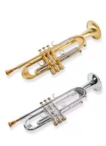 Wholesale top trumpets resale online - LT190S High quality Trumpet Original Silver plated GOLD KEY Flat Bb Professional Trumpet bell Top musical instruments