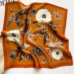 Fashion Women Summer 100 Silk Neck Bear Scarf For Hair Headband Luxury Design Print Square Scarves Lady Bandana Kerchief