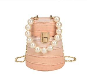 Fashion Women Pearl Bucket Bags Designer Yellow Purple Small Handbags and Purse Female Chain Mini Shoulder Bag Party Clutch