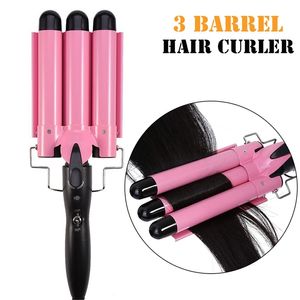 Wholesale curling tools for hair resale online - Triple Iron Barrel Crimp Big Wave Waver Styling Tools Curling Wand Curl Machine Corrugation for Hair