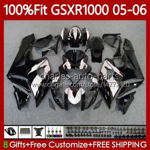 OEM Moto Ciało dla Suzuki GSXR 1000 CC K5 GSX-R1000 2005 2006 Nadwozie 122NO.33 GSXR-1000 GSXR1000 1000CC 05 06 GSX R1000 05-06 Wtrysk Morski Wróżki Zestaw czarny