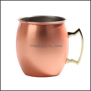 Muggar Drinkware Kitchen Dining Bar Home Garden 550 ml 18 Ounce Moskva Me Mug Rostly Steel Hammered Copper Plated Beer Cu DHFDL