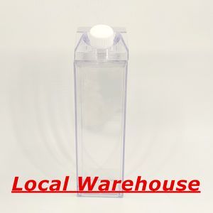 Local Warehouse 17oz Clear Milk Water Bottles 500ml PP&PS Tumblers 7color Plastic Drinking Wine Cup BPA Free Kettle A12