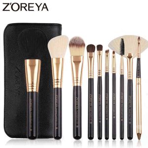 Makeup Tools Zoreya Märke 10st Borstar Set Kit Professional Cosmetic Eyeshadow Foundation Pulver Make Up Wholesale220422