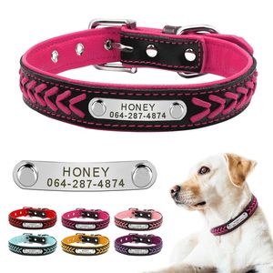 Personalized Custom Tag Engraved Puppy Cat Nameplate Collar Adjustable For Small Medium Large Dogs Pug 220622