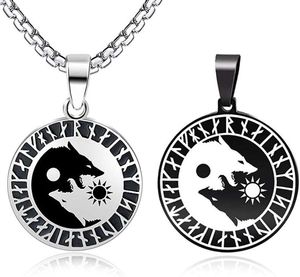 Anhänger Halsketten Wikinger Für Männer Nordischer Schmuck Yin Yang Wolf Herren Halskette Nordic Vegvisir Mjolnir AnhängerAnhänger