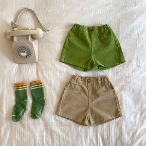 MILANCEL Frühling Kinder Kleidung Cord Mädchen Shorts Feste Beiläufige Jungen Koreanische Kinder Hosen 220419