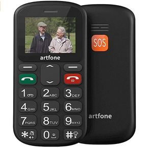 Partihandel ArtFone CS181 GSM 2G Big Voice Big Button Mobiltelefon för äldre En nyckel SOS Unlocked Bar Senior mobiltelefon Dual Sim Torch Quad Band -telefoner