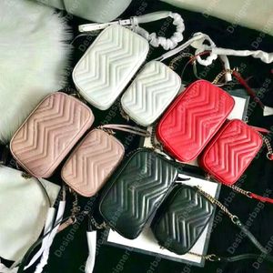 Marmont Designer kamerapåsar mini påse axelväskor för kvinnor kedja handväska messenger väska lyxvåg sacoche klaff mode satchel hjärta lady cross body sadel påse