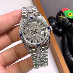 Full Diamond Mens Watch Automatic Mechanical Watches Ladies Wristwatches 40MM Women Wristwatch Montre de Luxe