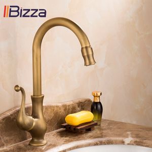 Rubinetto del bagno Rubinetto dell'acqua in ottone antico Miscelatore con maniglia monoforo da cucina Rubinetti per lavabo in bronzo per la casa