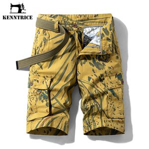 Kenntrice Summer Men Tactical Cargo Shorts Fashion Casual Zipper Cotton Short Pants Multiple Pockets Printed Shorts Mens Clothes 220622