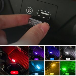 1PC Mini USB LED autolichten Interieur Neon Atmosfeer Ambiënt Bright Lamp Decoratief licht Universele PC Draagbare plug en Play Automobiles Accessoires