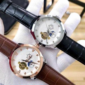 or 2021 black brown Leather Fashion Mechanical Mens High strength Stainless Steel Automatic Movement Watch Business 40mm men watches gift