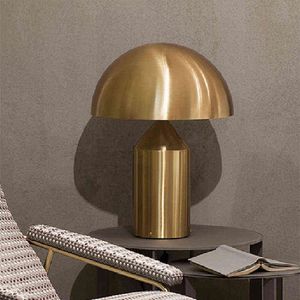 イタリアのデザイナーテーブルランプリビングルームベッドルームのための鉄キノコテーブルランプデスク装飾ライトホームナイトベッドサイドランプH220423