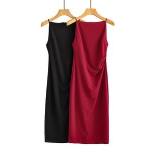 Casual Dresses Boat Neck Elegant Spaghetti Strap Summer Dress Women Shirring Maxi Bodycon Party DressesCasual