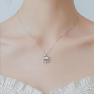 Pendant Necklaces Charm Rose Gold Crystal Bell Necklace For Women Jewelry Fashion Lady Silver Plated Female Lock Choker Bijou